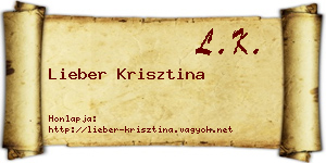 Lieber Krisztina névjegykártya
